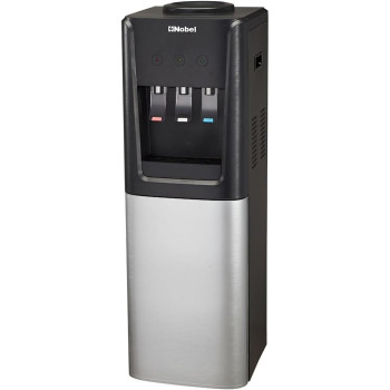 Nobel 3 Tap Top Load Water Dispenser With Hot, Normal And Cold Function, Bottom Storage Cabinet, Stainless Steel Excess Water Tray And Hot And Cold Switch Button, NWD1607, Black/Silver, 1 Year Warranty