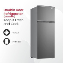 Nobel 225 L Gross/210 L Net, Double Door Refrigerator, Defrost, R600A Refrigerant, 3 Star, Temperature Control, Inside Light, Outside Condenser, Removable Gasket, NR255RSI, 1 Year Warranty