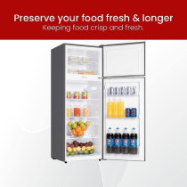 Nobel 225 L Gross/210 L Net, Double Door Refrigerator, Defrost, R600A Refrigerant, 3 Star, Temperature Control, Inside Light, Outside Condenser, Removable Gasket, NR255RSI, 1 Year Warranty