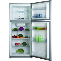 Nikai 410L No-Frost Double Door Refrigerator With Vegetable Crisper And Adjustable Glass Shelves, Temperature Control, Lock And Key, Led Light, Ideal For Kitchen, Office And Hotels, NRF410FSS9, 1 Year Warranty