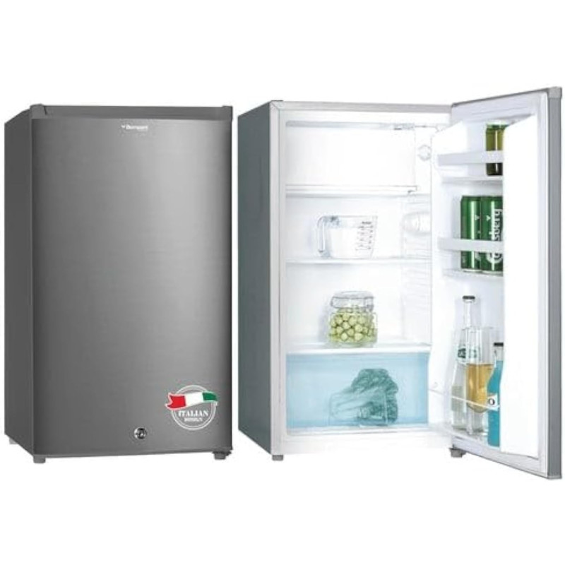 Bompani 92 Litter Single Door Refrigerator Defrost Fridge Freezer With Smart Sensor And Humidity Control, BR146SLVR, Silver, 1 Year Warranty