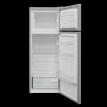 Bompani 240 Litter Top Mount Double Door Refrigerator Defrost Fridge Freezer With Smart Sensor And Humidity Control, BR240SS, Dark Silver, 1 Year Warranty