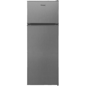 Bompani 240 Litter Top Mount Double Door Refrigerator Defrost Fridge Freezer With Smart Sensor And Humidity Control, BR240SS, Dark Silver, 1 Year Warranty