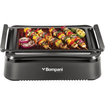 Bompani Indoor Smokeless Grill With Infrared Technology, Fast 230 C Heat, Sealed Tube Design, Even Convection, Cool-Touch Safety, User-Friendly, Quick Clean, Premium Performance, BBQ007, Black, 1 Year Warranty