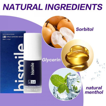 Hismile V34 Toothpaste, Tooth Cleansing, Teeth Whitening Oral Dental Mousse Toothpaste -30ML
