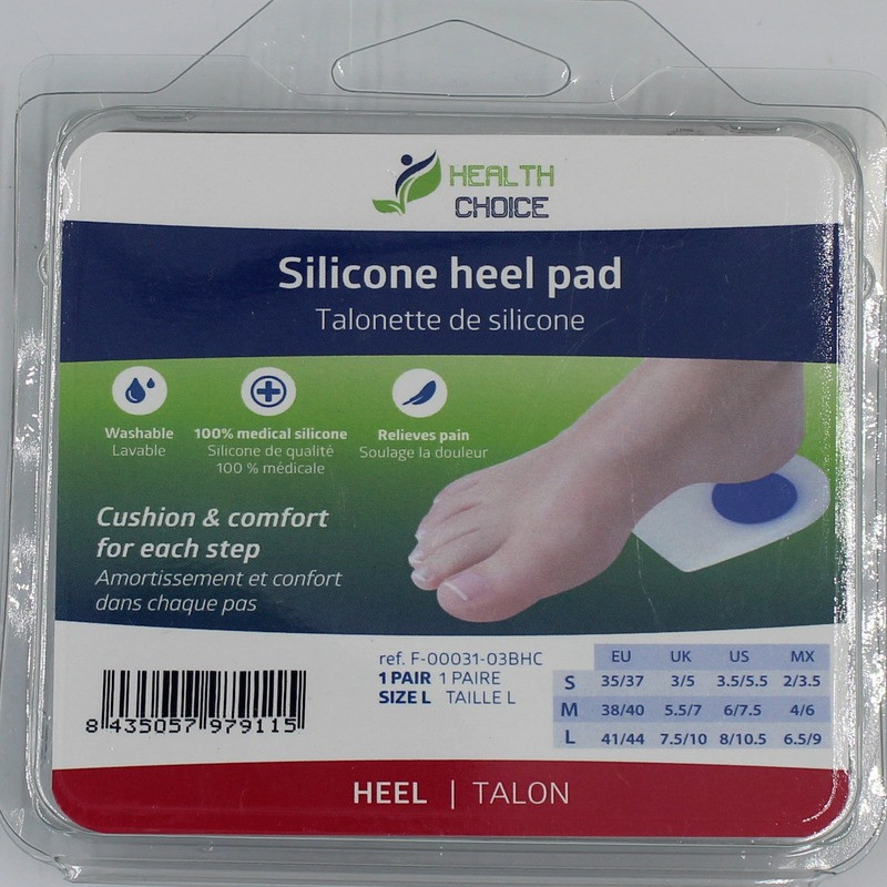 Hc Silicone Heel Protector, Strong And Breathable Heel Protectors, Heel Cups For Fast Heel Pain Relief, Plantar Fasciitis Support, Blister, Spur Relief (L)