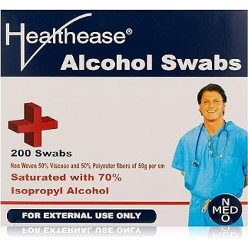 Healthease Alcohol Swabs For Individual, Professional And Hospital Use, Pack Of 200
