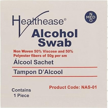 Healthease Alcohol Swabs For Individual, Professional And Hospital Use, Pack Of 200