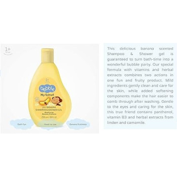 Bebble 2-In-1 Banana Shampoo And Shower Gel, 250Ml