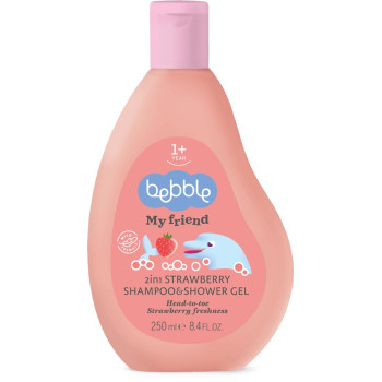 Bebble Duo Set, 2-In-1 Banana Shampoo And Shower Gel Plush 2-In-1 Strawberry Shampoo And Shower Gel, Pack Of 2, 250Ml Each