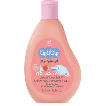 Bebble Duo Set, 2-In-1 Banana Shampoo And Shower Gel Plush 2-In-1 Strawberry Shampoo And Shower Gel, Pack Of 2, 250Ml Each