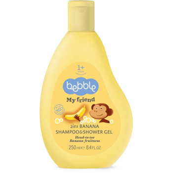 Bebble Duo Set, 2-In-1 Banana Shampoo And Shower Gel Plush 2-In-1 Strawberry Shampoo And Shower Gel, Pack Of 2, 250Ml Each
