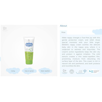 Bebble Nappy Cream, Prevent Rashes And Inflammation On Skin, 75Ml