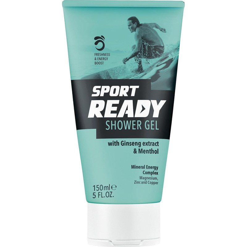 Sport Ready Shower Gel, Gives A Freshness And Energy Boost With A Ginseng Extract Menthol And Magnesium, 150Ml