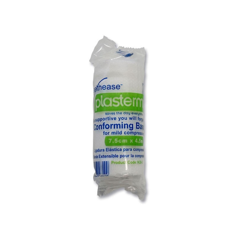 Healthease 7.5 Cm x 4.5 M Plasterman Conforming Bandage, White