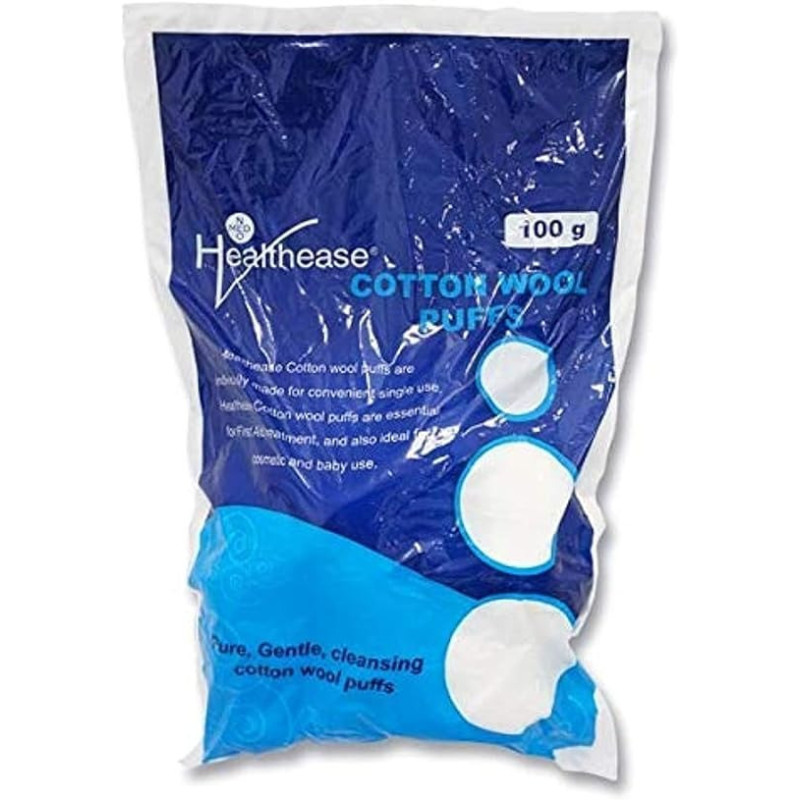 Healthease Cotton Wool Puffs, 100G