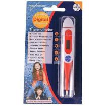 Healthease Waterproof Flexible Digital Thermometer, White/Red