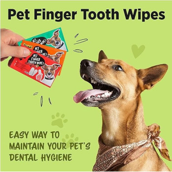 Puppy Crush Pet Finger Tooth Wipes Mint, 50Pcs