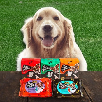 Puppy Crush Pet Finger Tooth Wipes Mint, 50Pcs