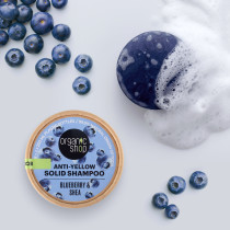 Organic Shop Solid Bars Anti-Yellow Solid Shampoo, Blueberry And Shea, 60 G