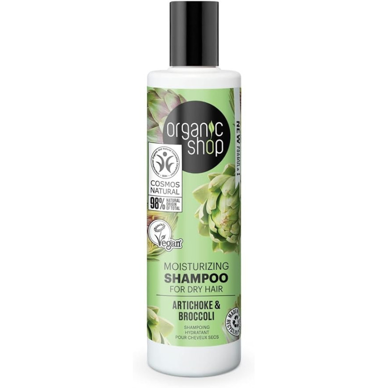 Organic Shop Moisturizing Shampoo For Dry Hair Artichoke And Broccoli, 280 Ml