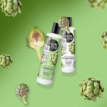 Organic Shop Moisturizing Shampoo For Dry Hair Artichoke And Broccoli, 280 Ml