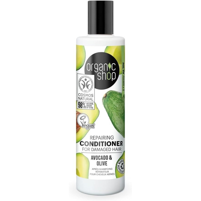 Organic Shop Repairing Conditioner For Damaged Hair Avocado And Olive, 280 Ml