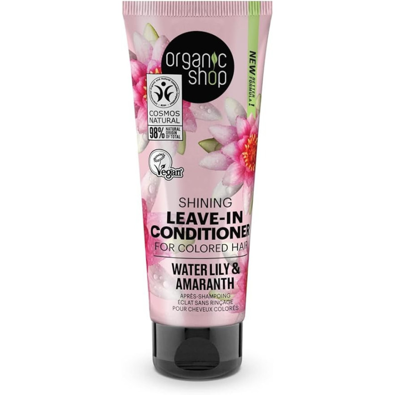 Organic Shop Shining Leave-In Conditioner For Colored Hair Water Lily And Amaranth, 75 Ml