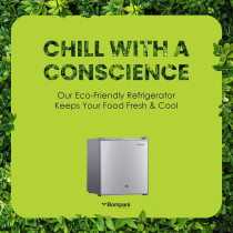 Bompani 64 Litter Single Door Refrigerator, Defrost Fridge Freezer With Smart Sensor And Humidity Control, BR64SLVR, Silver, 1 Year Warranty