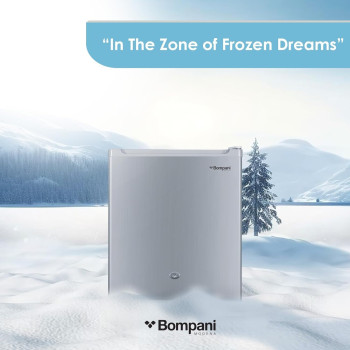 Bompani 64 Litter Single Door Refrigerator, Defrost Fridge Freezer With Smart Sensor And Humidity Control, BR64SLVR, Silver, 1 Year Warranty