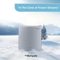 Bompani 64 Litter Single Door Refrigerator, Defrost Fridge Freezer With Smart Sensor And Humidity Control, BR64SLVR, Silver, 1 Year Warranty