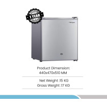 Bompani 64 Litter Single Door Refrigerator, Defrost Fridge Freezer With Smart Sensor And Humidity Control, BR64SLVR, Silver, 1 Year Warranty