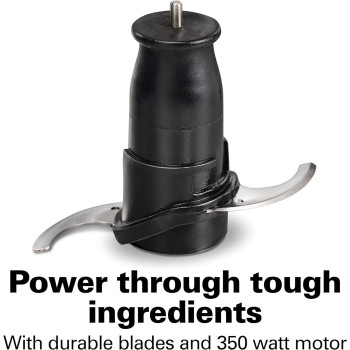 Hamilton Beach Stack And Press Food Chopper, 710 ml / 3 Cup Capacity, 350W, Chop, Puree, Emulsify, Easy Cleaning With Removable Bowl And Blade, Cord Wrap For Easy Storage, 72850-ME, 1 Year Warranty