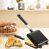 Makingtec Sandwich Maker, Non Stick Grilled Sandwich And Panini Maker Pan With Handle, Stovetop Toasted Sandwich Maker Aluminum Flip Pan For Home Kitchen, 1 Year Warranty