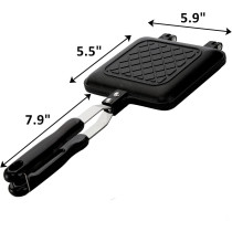 Makingtec Sandwich Maker, Non Stick Grilled Sandwich And Panini Maker Pan With Handle, Stovetop Toasted Sandwich Maker Aluminum Flip Pan For Home Kitchen, 1 Year Warranty