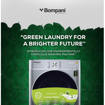 Bompani Washer Dryer 9/6 Kg, Fully Automatic Front Load Combo Wash And Dry, 9 Kg Wash And 6 Kg Dry, 1400 RPM, 16 Wash Programs, Quick Wash In 15min And 4 Drying Programs, BI1070SSN, Silver, 1 Year Warranty