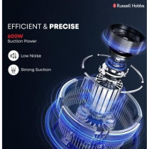 Russell Hobbs 3 In 1 Corded Handheld Vacuum Cleaner, 0.6L Capacity, 600W, 7m Cord Length, Hepa Filter, Ultra Quiet, White, K-22A102B, 1 Year Warranty