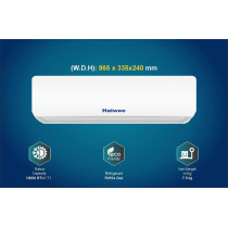 Haiwoo Air Conditioner 1 Ton Capacity 12000 BTU, T1 Highly Efficient Tropical Compressor, Golden Fin To Prevent Corrosion, HSAC-12K-R, White, 1 Year Warranty