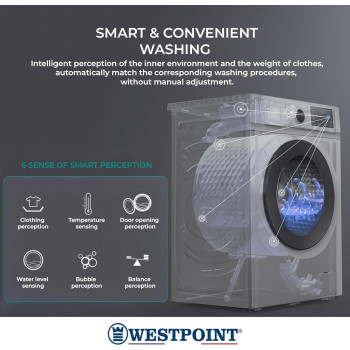 Westpoint 6Kg Front Load Washing Machine, 1000 RPM With 16 Washing Programs And Quick Wash In 15 Minutes, White, WMT-61022, New Edition, 1 Year Warranty