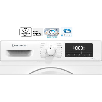 Westpoint 6Kg Front Load Washing Machine, 1000 RPM With 16 Washing Programs And Quick Wash In 15 Minutes, White, WMT-61022, New Edition, 1 Year Warranty