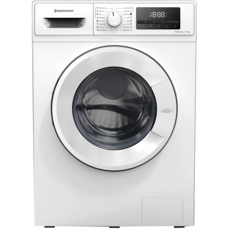 Westpoint 6Kg Front Load Washing Machine, 1000 RPM With 16 Washing Programs And Quick Wash In 15 Minutes, White, WMT-61022, New Edition, 1 Year Warranty