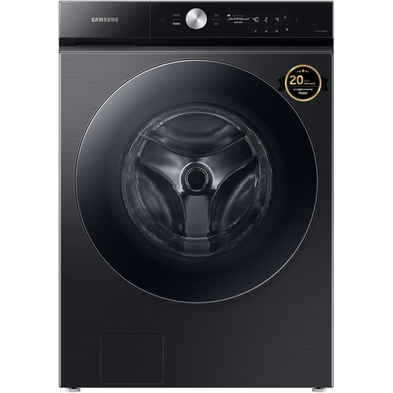 Samsung Front Load Washer 20.0 Kg, With Eco Bubble, AI Wash, Auto Open Door, Black, WF20B9600KV/GU, 1 Year Warranty