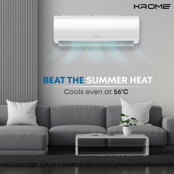 Krome 2 Ton AC, Split Air Conditioner With Advanced Rotary Compressor Technology, 24000 BTU, Low Noise, Environment Friendly R-410a,Smooth And Stable Operations, White, KR-AR24TT3, 1 Year Warranty