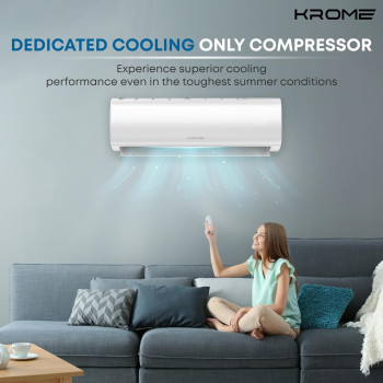 Krome 2 Ton AC, Split Air Conditioner With Advanced Rotary Compressor Technology, 24000 BTU, Low Noise, Environment Friendly R-410a,Smooth And Stable Operations, White, KR-AR24TT3, 1 Year Warranty