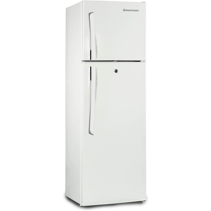 Westpoint 180 Liters Gross Double Door Top Mount Refrigerator, Freezer, De-Frost, With Vegetable Drawer, Freezer Box, Fresh Zone, 3 Glass Shelves, Egg Rack, White, WRN-1816ER, 1 Year Warranty