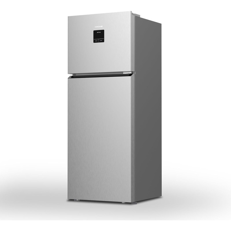 Krome 600L Gross,Top Mount Double Door Refrigerator With LED Display, Automatic Defrost Freezer, A Plus Energy Efficiency, Big Capacity Fridge, Silver, KR-RFF600T, 1 Year Warranty