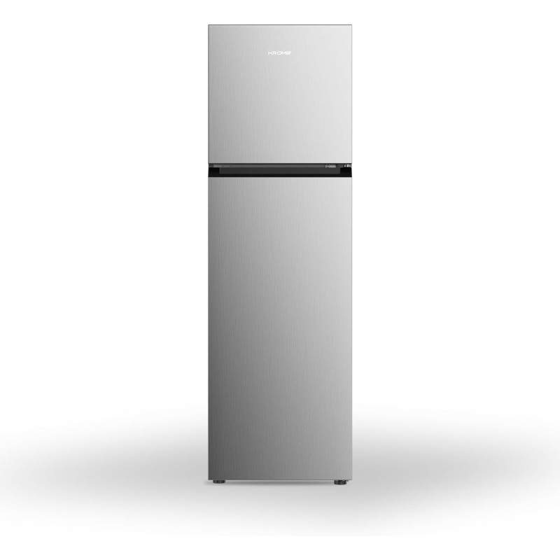 Krome 370L Gross, Top Mount Double Door Refrigerator, Automatic Defrost Freezer, A Plus Energy Efficiency, Big Capacity Fridge, Quick Cooling, Silver, KR-REF370T, 1 Year Warranty