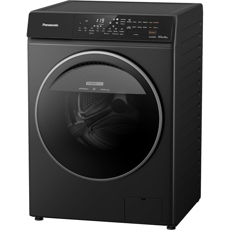 Panasonic 9.5/6Kg Washer Dryer Combo Washing Machine, 1400RPM, NA-S956FR1BE, 16 Programs, Ag Plus, Abaya Wash, Eco Navi, Stain Master Plus, Active Foam System, 3Di Inverter, Dark silver, 1 Year Warranty