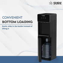 Sure Oudis B7 Bottom Loading Water Dispenser, Child Safety Lock, Triple Faucets With Temperature Mode, 500W Heating Power, 90W Cooling Power, Black, 1 Year Warranty