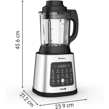Moulinex Blender, Perfectmix Cook 2 L High Speed Heating Blender Smoothie Maker, Mixer, 1400 W, 10 Automatic Programs, Hot And Cold Recipes, Deep Clean Function, LM835D27, 1 Year Warranty